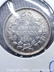MaxSold Auction: 1914 Canadian Small 5 Cent Coin - 925 Silver - Toronto (Ontario, Canada) SELLER MANAGED Estate Sale Online Auction - Swanwick Avenue