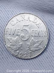 MaxSold Auction: 1927 Canadian 5 Cent Coin  - Toronto (Ontario, Canada) SELLER MANAGED Estate Sale Online Auction - Swanwick Avenue
