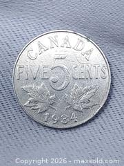 MaxSold Auction: 1934 Canadian 5 Cent Coin - Toronto (Ontario, Canada) SELLER MANAGED Estate Sale Online Auction - Swanwick Avenue