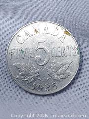 MaxSold Auction: 1935 Canadian 5 Cent Coin - Toronto (Ontario, Canada) SELLER MANAGED Estate Sale Online Auction - Swanwick Avenue