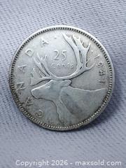 MaxSold Auction: 1941 Canadian 25 Cent Coin - 80% Silver - Toronto (Ontario, Canada) SELLER MANAGED Estate Sale Online Auction - Swanwick Avenue