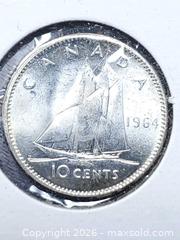 MaxSold Auction: 1964 Canadian 10 Cent Coin - 80% Silver - Toronto (Ontario, Canada) SELLER MANAGED Estate Sale Online Auction - Swanwick Avenue