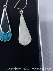 MaxSold Auction: Mexico Silver Turquoise and Black Inlay Earrings - Toronto (Ontario, Canada) SELLER MANAGED Estate Sale Online Auction - Swanwick Avenue