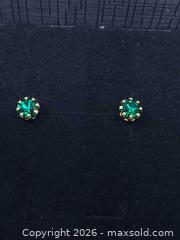 MaxSold Auction: Pair of Gold Studs With Green Stones - Toronto (Ontario, Canada) SELLER MANAGED Estate Sale Online Auction - Swanwick Avenue