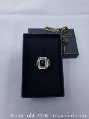 MaxSold Auction: Sterling Silver Ring With Rectangular Black Stone - Toronto (Ontario, Canada) SELLER MANAGED Estate Sale Online Auction - Swanwick Avenue