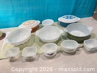MaxSold Auction: Vintage colour pattern Pyrex dishes lots  - Elgin (Ontario, Canada) SELLER MANAGED Estate Sale Online Auction - Main Street