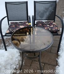 MaxSold Auction: 3-Piece Patio Furniture Set with Tempered Glass Table - Brighton (Ontario, Canada) SELLER MANAGED Estate Sale Online Auction - Drewery Street