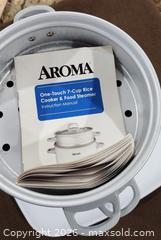 MaxSold Auction: Aroma 7-Cup Electric Rice Cooker & Food Steamer, White - Brighton (Ontario, Canada) SELLER MANAGED Estate Sale Online Auction - Drewery Street