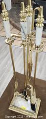MaxSold Auction: Brass Polished Fireplace Tool Set with Stand - Brighton (Ontario, Canada) SELLER MANAGED Estate Sale Online Auction - Drewery Street