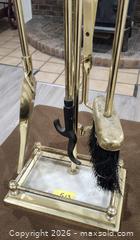 MaxSold Auction: Brass Polished Fireplace Tool Set with Stand - Brighton (Ontario, Canada) SELLER MANAGED Estate Sale Online Auction - Drewery Street
