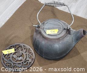 MaxSold Auction: Cast Iron Kettle with Cast Iron Trivet - Brighton (Ontario, Canada) SELLER MANAGED Estate Sale Online Auction - Drewery Street