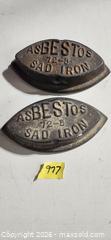MaxSold Auction: Cast Iron Sad Irons marked "ASBESTOS" - Vintage - Brighton (Ontario, Canada) SELLER MANAGED Estate Sale Online Auction - Drewery Street