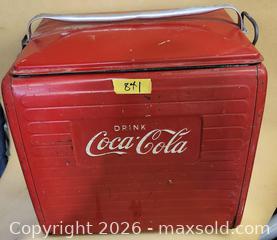 MaxSold Auction: Coca-Cola Small Red Metal Cooler / Ice Chest - Brighton (Ontario, Canada) SELLER MANAGED Estate Sale Online Auction - Drewery Street