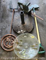 MaxSold Auction: Corded Electric Hedge Trimmer with Decorative Glass Bird Bath - Brighton (Ontario, Canada) SELLER MANAGED Estate Sale Online Auction - Drewery Street