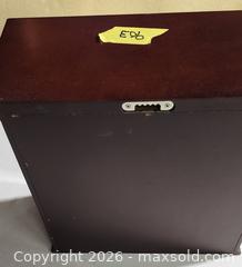 MaxSold Auction: Dark Brown Mahogany Wood Aromatherapy / Essential Oil Cabinet - Brighton (Ontario, Canada) SELLER MANAGED Estate Sale Online Auction - Drewery Street