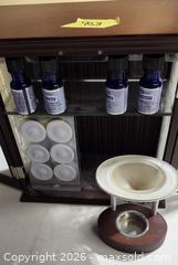 MaxSold Auction: Dark Brown Mahogany Wood Aromatherapy / Essential Oil Cabinet - Brighton (Ontario, Canada) SELLER MANAGED Estate Sale Online Auction - Drewery Street