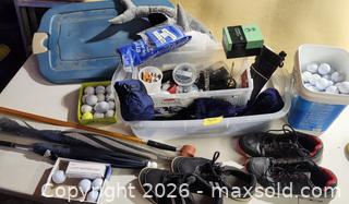 MaxSold Auction: Golf Accessories Lot with Golf Shoes Size 10 and Balls - Brighton (Ontario, Canada) SELLER MANAGED Estate Sale Online Auction - Drewery Street