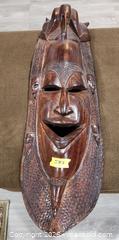 MaxSold Auction: Hand-Carved Wooden Wall Mask, 30–35 in - Brighton (Ontario, Canada) SELLER MANAGED Estate Sale Online Auction - Drewery Street