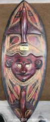 MaxSold Auction: Hand-Carved Wooden Wall Mask Decorative Carving 30–36 in - Brighton (Ontario, Canada) SELLER MANAGED Estate Sale Online Auction - Drewery Street