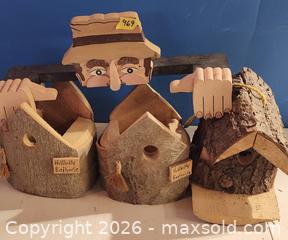 MaxSold Auction: Handmade Rustic Solid Wood and Bark Birdhouses (Set of 3) - Brighton (Ontario, Canada) SELLER MANAGED Estate Sale Online Auction - Drewery Street
