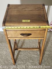 MaxSold Auction: Light Brown Wood Side Table with Drawer - Brighton (Ontario, Canada) SELLER MANAGED Estate Sale Online Auction - Drewery Street