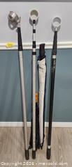 MaxSold Auction: Lot of 4 Retriever Poles and Folding Umbrella - Brighton (Ontario, Canada) SELLER MANAGED Estate Sale Online Auction - Drewery Street