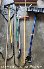 MaxSold Auction: Lot of 7+ Garden Tools: Rake, Broom, Shovel, Weeder, Hoe - Brighton (Ontario, Canada) SELLER MANAGED Estate Sale Online Auction - Drewery Street