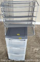 MaxSold Auction: Mesh Letter Sorter & 3-Drawer Plastic Storage Cart with Casters - Brighton (Ontario, Canada) SELLER MANAGED Estate Sale Online Auction - Drewery Street