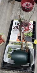 MaxSold Auction: Metal Flamingo Garden Stake with Glass Hummingbird Feeder & Trays - Brighton (Ontario, Canada) SELLER MANAGED Estate Sale Online Auction - Drewery Street