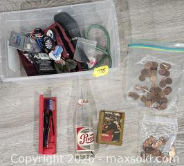 MaxSold Auction: Mixed Lot: Pennies, 1956 Pepsi Glass Bottle, Hockey Rookie Card - Brighton (Ontario, Canada) SELLER MANAGED Estate Sale Online Auction - Drewery Street