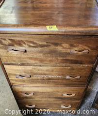 MaxSold Auction: Solid Wood 4-Drawer Dresser in Medium Brown - Brighton (Ontario, Canada) SELLER MANAGED Estate Sale Online Auction - Drewery Street