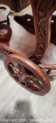 MaxSold Auction: Solid Wood Carved Tea / Serving Cart with Spoked Wheels - Brighton (Ontario, Canada) SELLER MANAGED Estate Sale Online Auction - Drewery Street