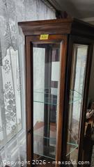MaxSold Auction: Solid Wood Dark Brown Curio Cabinet with Glass Shelves - Brighton (Ontario, Canada) SELLER MANAGED Estate Sale Online Auction - Drewery Street