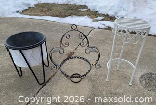 MaxSold Auction: Metal Plant Stands (2) & Hanging Planter Holder  - East Cocalico Township (Pennsylvania, USA) SELLER MANAGED Downsizing Online Auction - Stevens Road