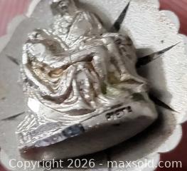 MaxSold Auction: Vintage NEW YORK WORLDS FAIR 1964 STERLING SILVER PIETA MEDAL CHARM  - East Cocalico Township (Pennsylvania, USA) SELLER MANAGED Downsizing Online Auction - Stevens Road