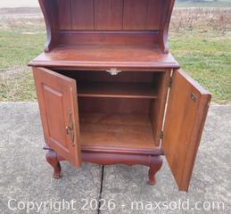 MaxSold Auction: Vintage Wooden Step-Back Cupboard w/ Hutch Top and Cabinet Storage - East Cocalico Township (Pennsylvania, USA) SELLER MANAGED Downsizing Online Auction - Stevens Road