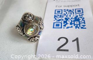 MaxSold Auction: 925 Sterling Silver ABALONE SHELL INSET Ring Size 6 - Shelburne (Ontario, Canada) SELLER MANAGED Downsizing Online Auction - Main Street East