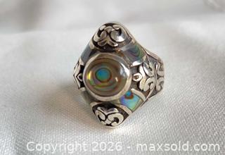 MaxSold Auction: 925 Sterling Silver ABALONE SHELL INSET Ring Size 6 - Shelburne (Ontario, Canada) SELLER MANAGED Downsizing Online Auction - Main Street East