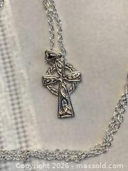 MaxSold Auction: 925 Sterling Silver CELTIC CROSS WITH WREATH - Shelburne (Ontario, Canada) SELLER MANAGED Downsizing Online Auction - Main Street East