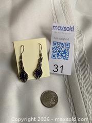 MaxSold Auction: 925 Sterling Silver DECORATIVE AMETHYST Earrings  - Shelburne (Ontario, Canada) SELLER MANAGED Downsizing Online Auction - Main Street East