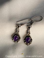 MaxSold Auction: 925 Sterling Silver DECORATIVE AMETHYST Earrings  - Shelburne (Ontario, Canada) SELLER MANAGED Downsizing Online Auction - Main Street East