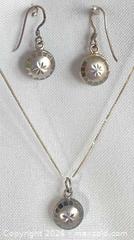 MaxSold Auction: 925 Sterling Silver DECORATIVE SPHERE Earring/Necklace Set  - Shelburne (Ontario, Canada) SELLER MANAGED Downsizing Online Auction - Main Street East