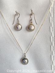 MaxSold Auction: 925 Sterling Silver DECORATIVE SPHERE Earring/Necklace Set  - Shelburne (Ontario, Canada) SELLER MANAGED Downsizing Online Auction - Main Street East
