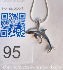 MaxSold Auction: 925 Sterling Silver DOLPHIN AND CALF Necklace - Shelburne (Ontario, Canada) SELLER MANAGED Downsizing Online Auction - Main Street East
