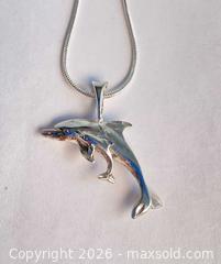 MaxSold Auction: 925 Sterling Silver DOLPHIN AND CALF Necklace - Shelburne (Ontario, Canada) SELLER MANAGED Downsizing Online Auction - Main Street East