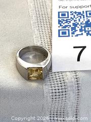 MaxSold Auction: 925 Sterling Silver FACETED CITRINE Chunky Ring Size 5 3/4 - Shelburne (Ontario, Canada) SELLER MANAGED Downsizing Online Auction - Main Street East