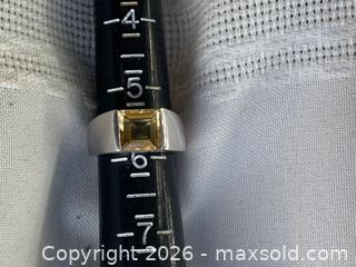MaxSold Auction: 925 Sterling Silver FACETED CITRINE Chunky Ring Size 5 3/4 - Shelburne (Ontario, Canada) SELLER MANAGED Downsizing Online Auction - Main Street East