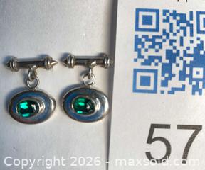 MaxSold Auction: 925 Sterling Silver FACETED GREEN STONE Stud Style Earrings  - Shelburne (Ontario, Canada) SELLER MANAGED Downsizing Online Auction - Main Street East