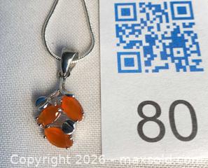 MaxSold Auction: 925 Sterling Silver FACETED MEXICAN FIRE OPAL Necklace - Shelburne (Ontario, Canada) SELLER MANAGED Downsizing Online Auction - Main Street East