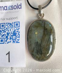 MaxSold Auction: 925 Sterling Silver LABRADORITE Large Pendant  - Shelburne (Ontario, Canada) SELLER MANAGED Downsizing Online Auction - Main Street East